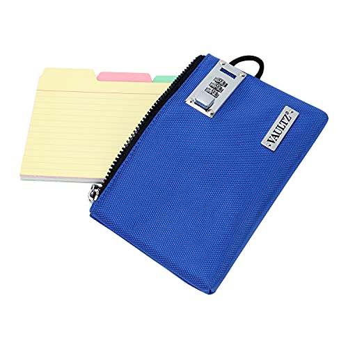 Vaultz Money Bag with Lock - 5 x 8 Inch, Men & Women's Locking Accessories Pouch for Cash, Bank Deposits, Wallet, Medicine, Phone and Credit Cards - BLUE - Image 2