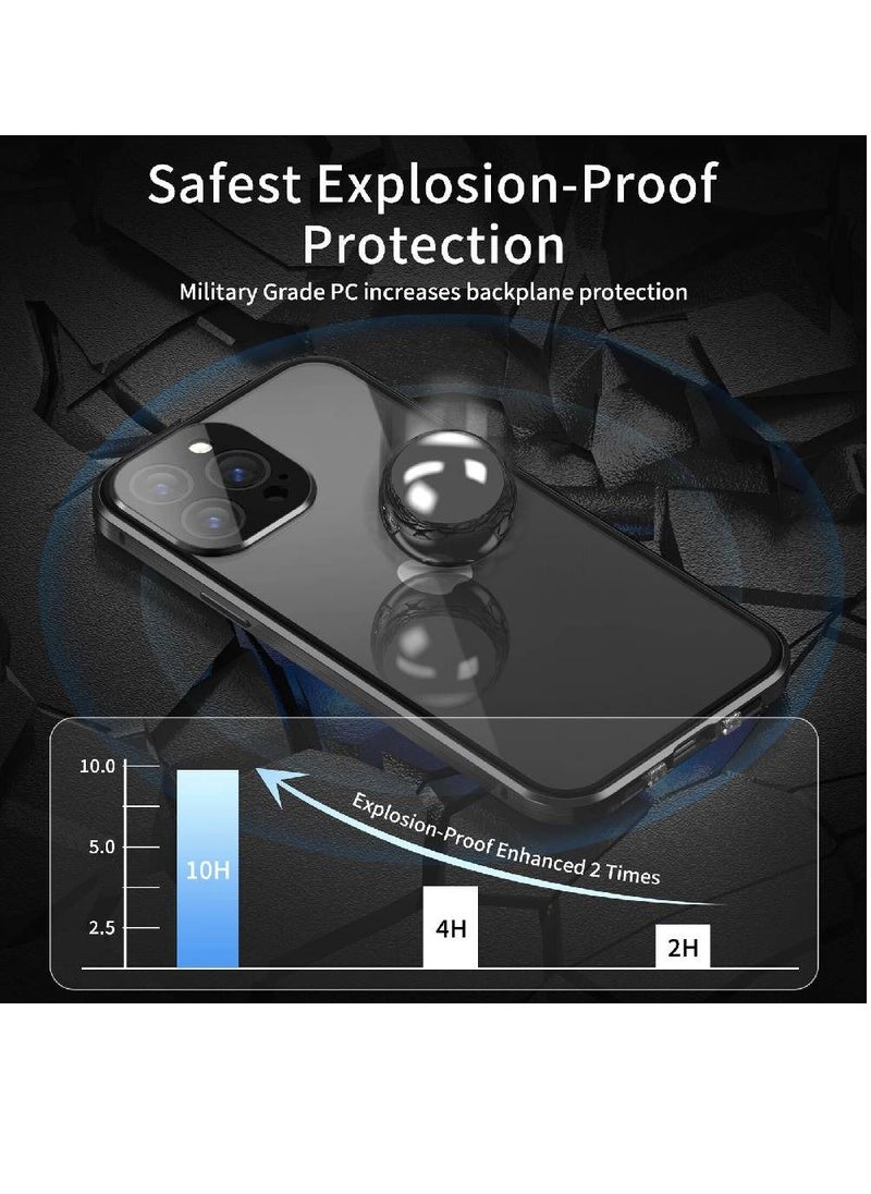 ZOOMEE - Ultra Protective Anti-Scratch Anti-Spy Magnetic Privacy Case Cover For Apple iPhone 13 Pro Max Black - Image 1