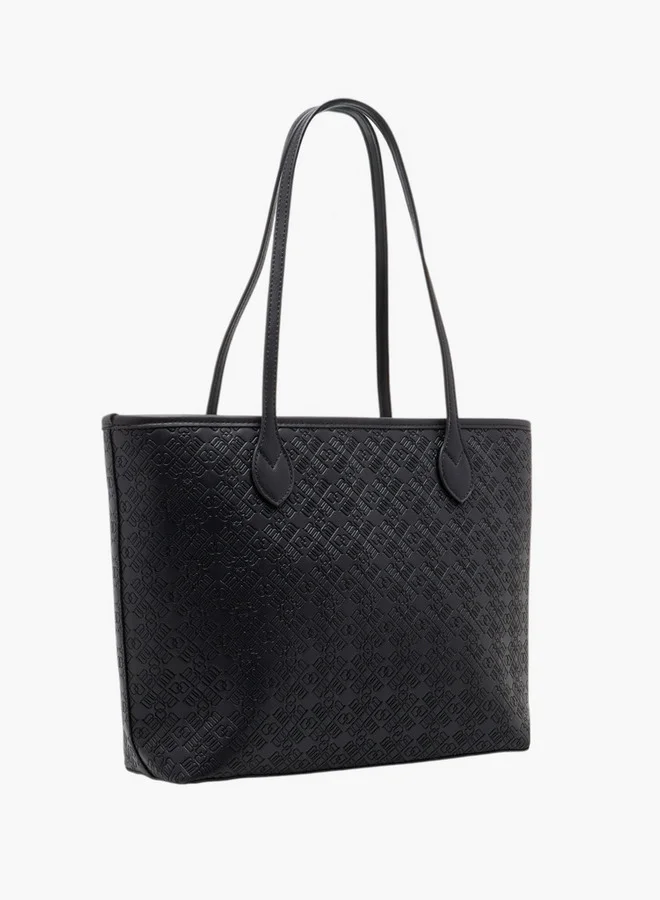 MISSY Women's Monogram Embossed Tote Bag with Double Handle and Pouch