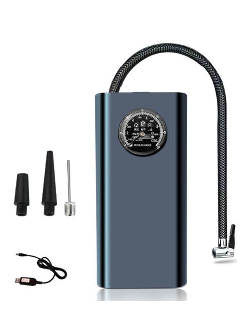 Electric Inflator pump Multi-functional portable USB wireless - black, air compressor, battery and dual power electric tire pump blower, all-in-one utility car, bike, swimming ring.