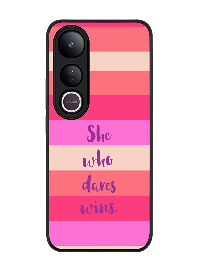 Stylizedd For vivo V50 Lite Case,Slim fit Camera Protection, Shockproof Thin Phone cover  - She who dares wins