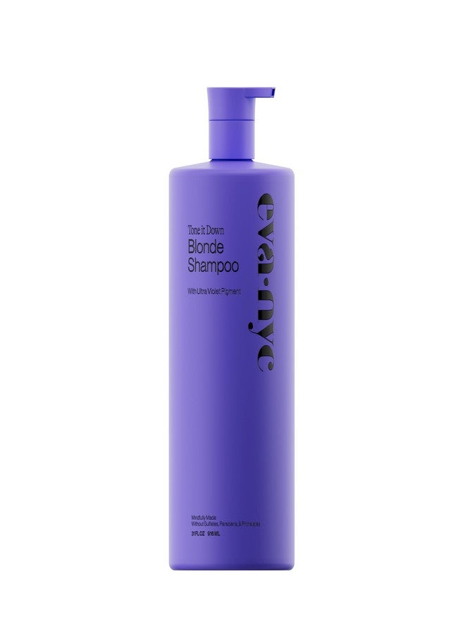 Eva NYC Purple Shampoo for Toning Blonde Hair - Gentle Formula for Blonde, Gray + Lightened Hair - Add Shine + Soften - Anti-Brass Formula for Salon Results - Ginger Rose Scent - Value Size 31 fl oz - Image 1
