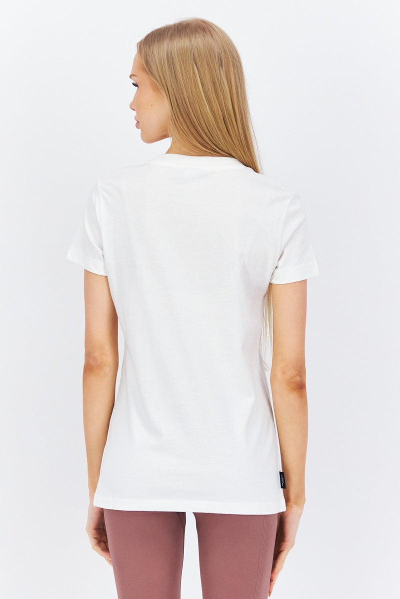 PUMA Women Sportswear Fit Short Sleeve Embroidered T-Shirts, Off White - Image 2