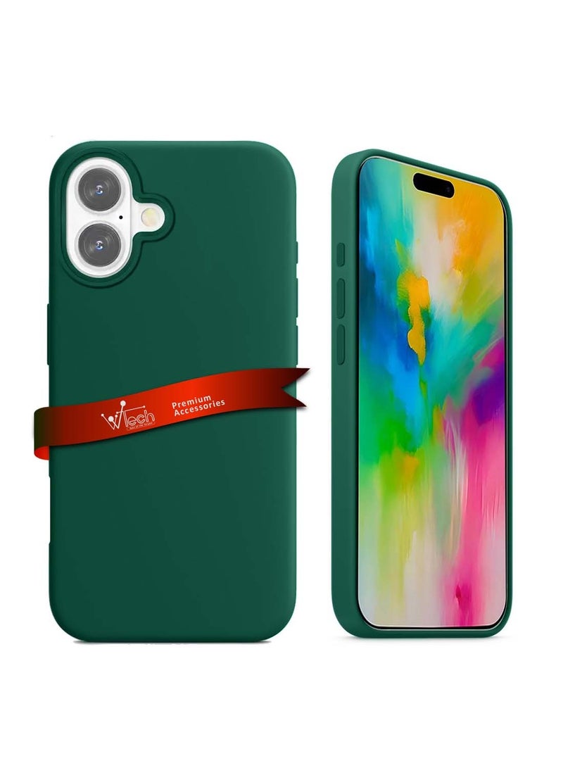 دبليو تيك غطاء الحماية سائل سيليكون بريميوم لآيفون 16 بلس 2024 من أبل - أخضر غامق - Image 1