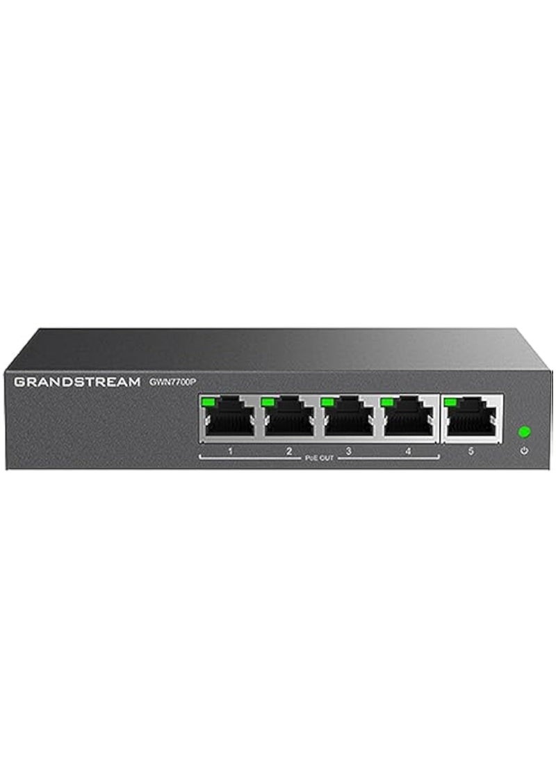 Grandstream Grandstream GWN7700P 5-Port Gigabit Switch (4 PoE+) | Stable Performance and Power over Ethernet 