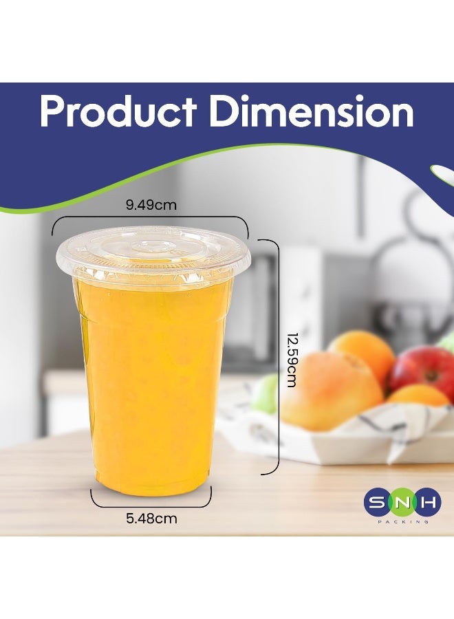 إس إن إتش باكينج أكواب عصير SNH للتعبئة، سعة 16 أونصة، غطاء شفاف، متينة، للاستخدام مرة واحدة، 25 قطعة - Image 2