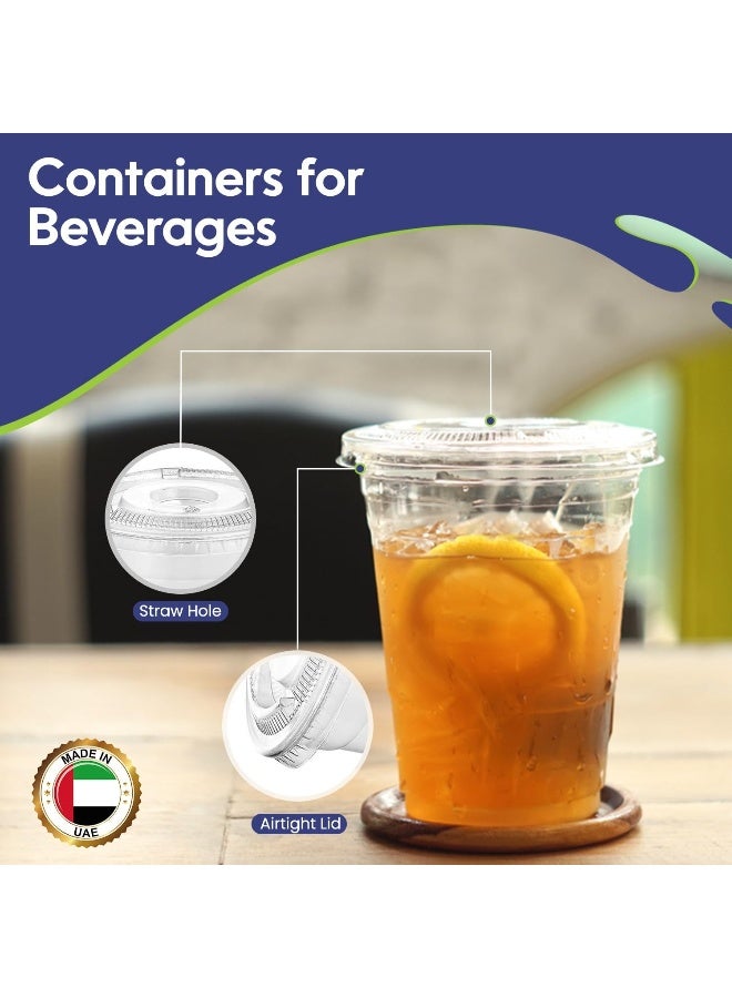 إس إن إتش باكينج أكواب عصير SNH للتعبئة، سعة 16 أونصة، غطاء شفاف، متينة، للاستخدام مرة واحدة، 25 قطعة - Image 3