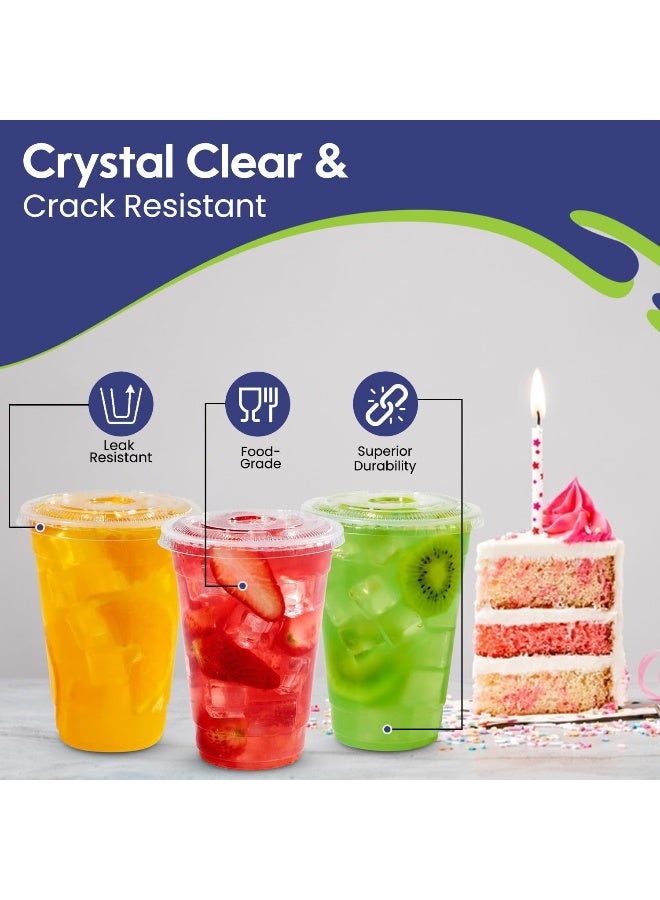 إس إن إتش باكينج أكواب عصير SNH للتعبئة، سعة 16 أونصة، غطاء شفاف، متينة، للاستخدام مرة واحدة، 25 قطعة - Image 4