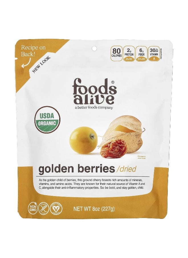 Foods Alive Foods Alive, Organic Golden Berries, Dried, 8 oz (227 g)  - Image 1
