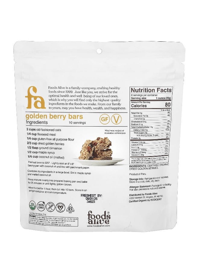 Foods Alive Foods Alive, Organic Golden Berries, Dried, 8 oz (227 g)  - Image 2