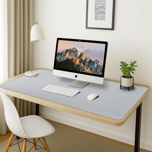 AROPANA Vegan Leather Desk Mat | Large Reversible Mouse Pad & Computer Table Protector | Dual-Side Waterproof Extended Laptop Pad with Edge-Stitched Design (120x60CM, Brown and Grey) - Image 4