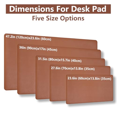 AROPANA Vegan Leather Desk Mat | Large Reversible Mouse Pad & Computer Table Protector | Dual-Side Waterproof Extended Laptop Pad with Edge-Stitched Design (120x60CM, Brown and Grey) - Image 2