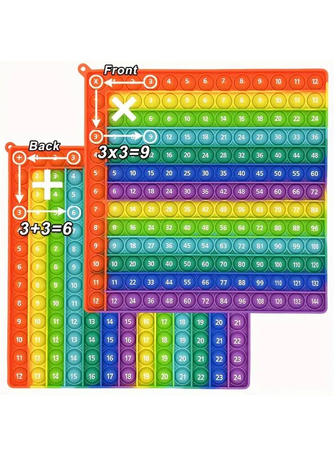 Brown Math Fidget Multiplication Table 12x12 Color Coded Blocks Educational Toy Kids - Image 2