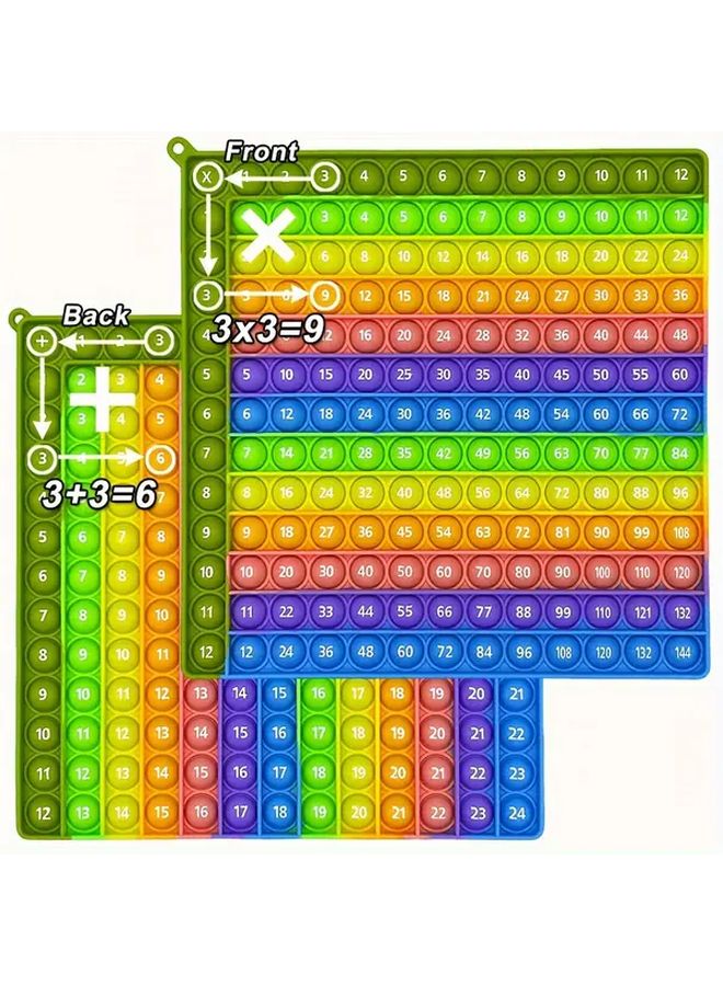 Brown Math Fidget Multiplication Table 12x12 Color Coded Blocks Educational Toy Kids - Image 1