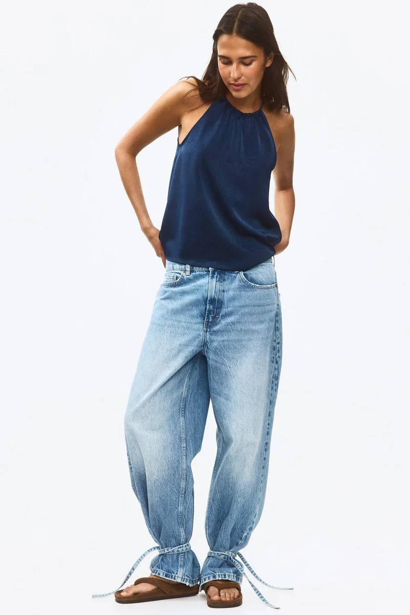 H&M Crinkled satin top