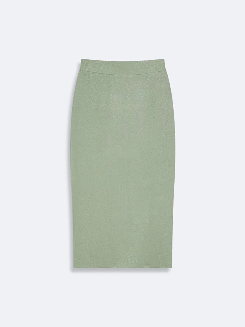 Women's Basic Midi Gray Skirt