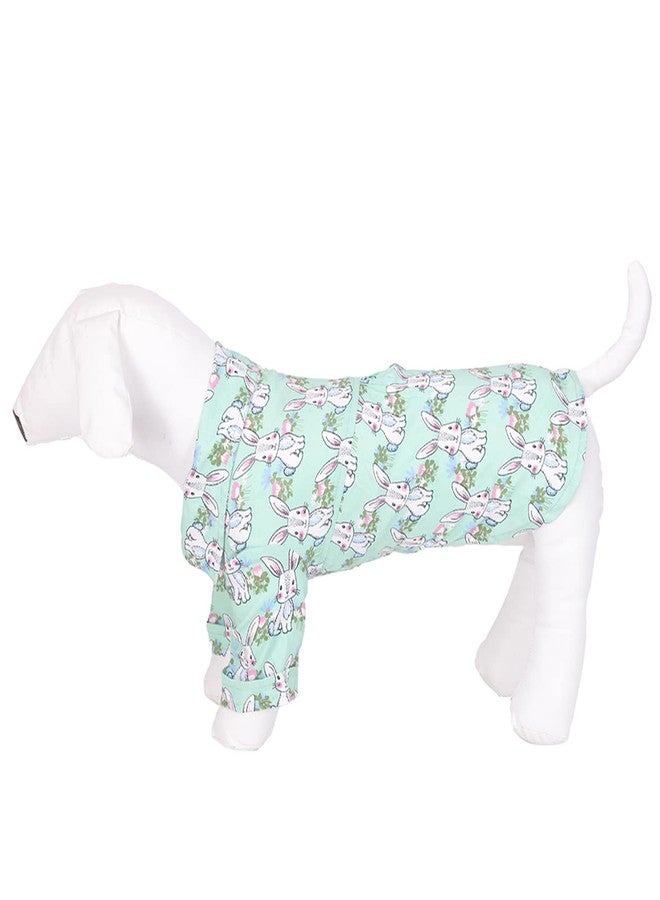 Lulala Dog Shirt Summer Bunny Print Polo T-Shirt for Dogs and Cats, Breathable Pet Apparel, Cool Lightweight Outfit (20-Inch, Pista) - Image 3