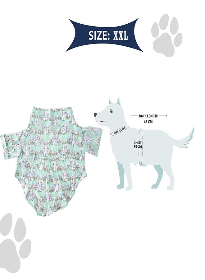 Lulala Dog Shirt Summer Bunny Print Polo T-Shirt for Dogs and Cats, Breathable Pet Apparel, Cool Lightweight Outfit (20-Inch, Pista) - Image 5
