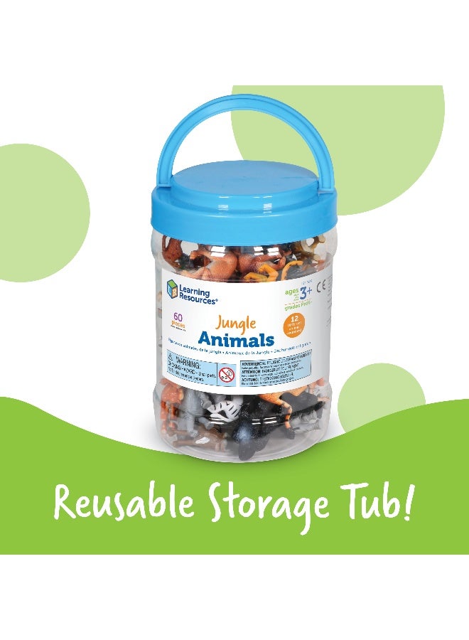 ليرننج ريسورسز مجموعة عدادات حيوانات الغابة من Learning Resources، مكونة من 60 شخصية حيوانات غابة ملونة وواقعية للعد والفرز واللعب الخيالي، تتضمن دلو تخزين وحقائق ممتعة عن الحيوانات، مناسبة للأعمار من 3 سنوات فما فوق - Image 4