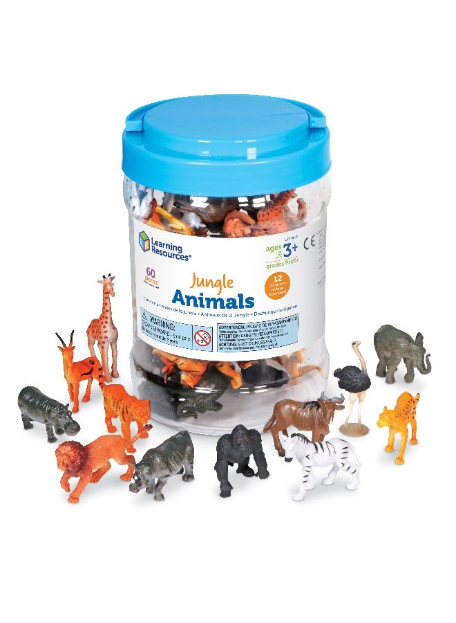 ليرننج ريسورسز مجموعة عدادات حيوانات الغابة من Learning Resources، مكونة من 60 شخصية حيوانات غابة ملونة وواقعية للعد والفرز واللعب الخيالي، تتضمن دلو تخزين وحقائق ممتعة عن الحيوانات، مناسبة للأعمار من 3 سنوات فما فوق - Image 1