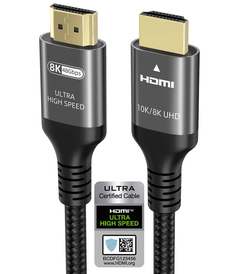 Ubluker كابل HDMI 10K 8K 4K بسرعة 48Gbps بطول 25 قدم، كابل HDMI® معتمد عالي السرعة للغاية 4K 240Hz 144Hz 120Hz 8K60Hz 0.01ms HDR10+ eARC HDCP2.3 نتفليكس روكو تلفاز كمبيوتر شاشة بروجيكتور PS5 إكس بوكس - Image 1