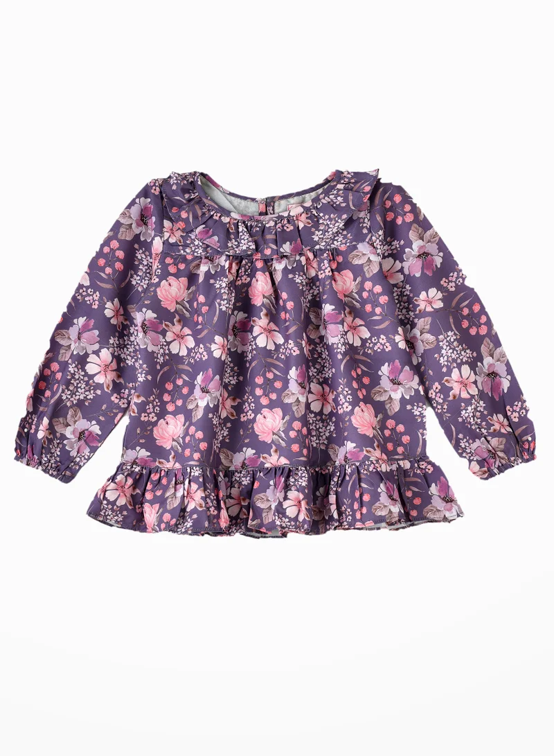 Jelliene Breathable Elegance: Girls' Viscose Woven Blouse