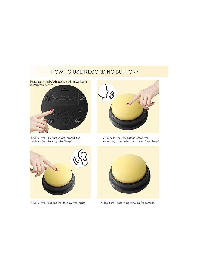 زر تسجيل الصوت، أزرار الكلاب للتواصل، جرس تدريب الحيوانات الأليفة، تسجيل وتشغيل لمدة 30 ثانية، هدية مضحكة للدراسة أو المكتب أو المنزل (واحد عشوائي) - Image 5