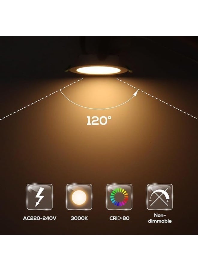 MAX 10 Pack 7W LED Downlight Ceiling 220-240V, Ultra Slim Recessed Ceiling Lights, Warm White 3000K Spot Lights for Home, Non Dimmable - Image 5
