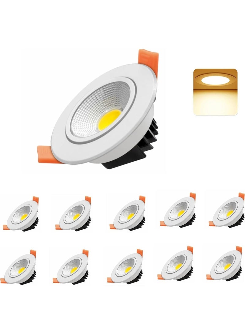 MAX 10 Pack 7W LED Downlight Ceiling 220-240V, Ultra Slim Recessed Ceiling Lights, Warm White 3000K Spot Lights for Home, Non Dimmable - Image 1