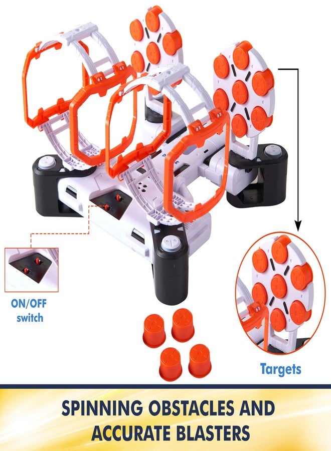 Dimple Shooting Games - Shooting Target Game, Nerf Compatible Rotating Spinning Targets for Shooting with 2 Foam Blaster Toy Guns, 14 Targets, 24 Soft Foam Darts, and 2 Dart Holders - Image 5
