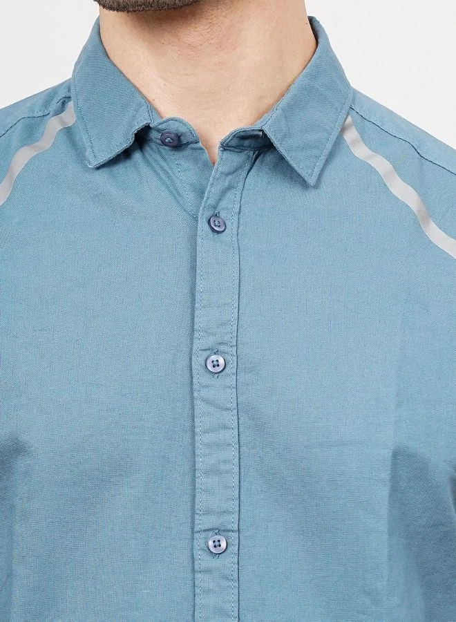 The Indian Garage Co Men Regular Fit Placement Print Full Sleeves Spread Collar Street Wear Shirt