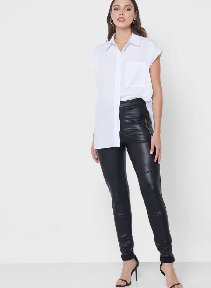 Topshop Tall Faux Leather Skinny Fit Trousers