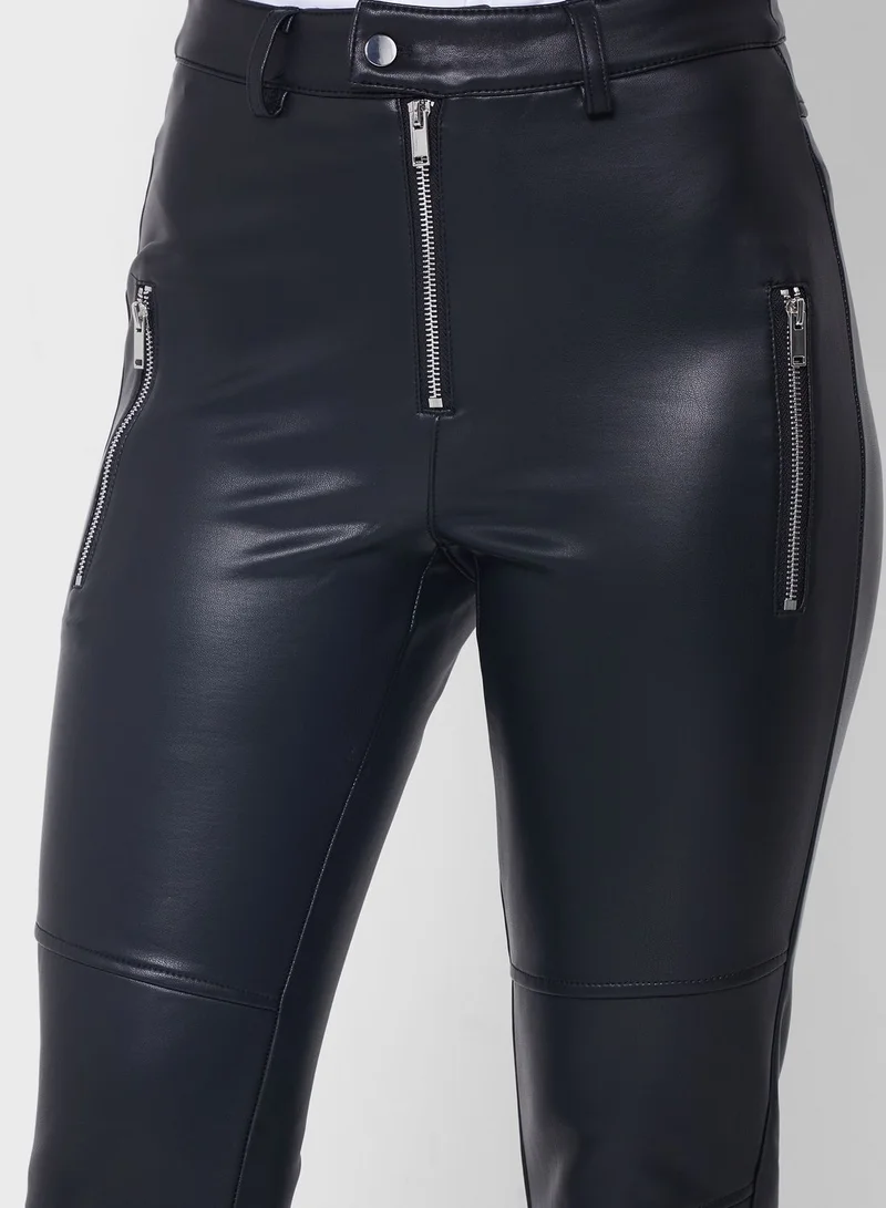 Topshop Tall Faux Leather Skinny Fit Trousers