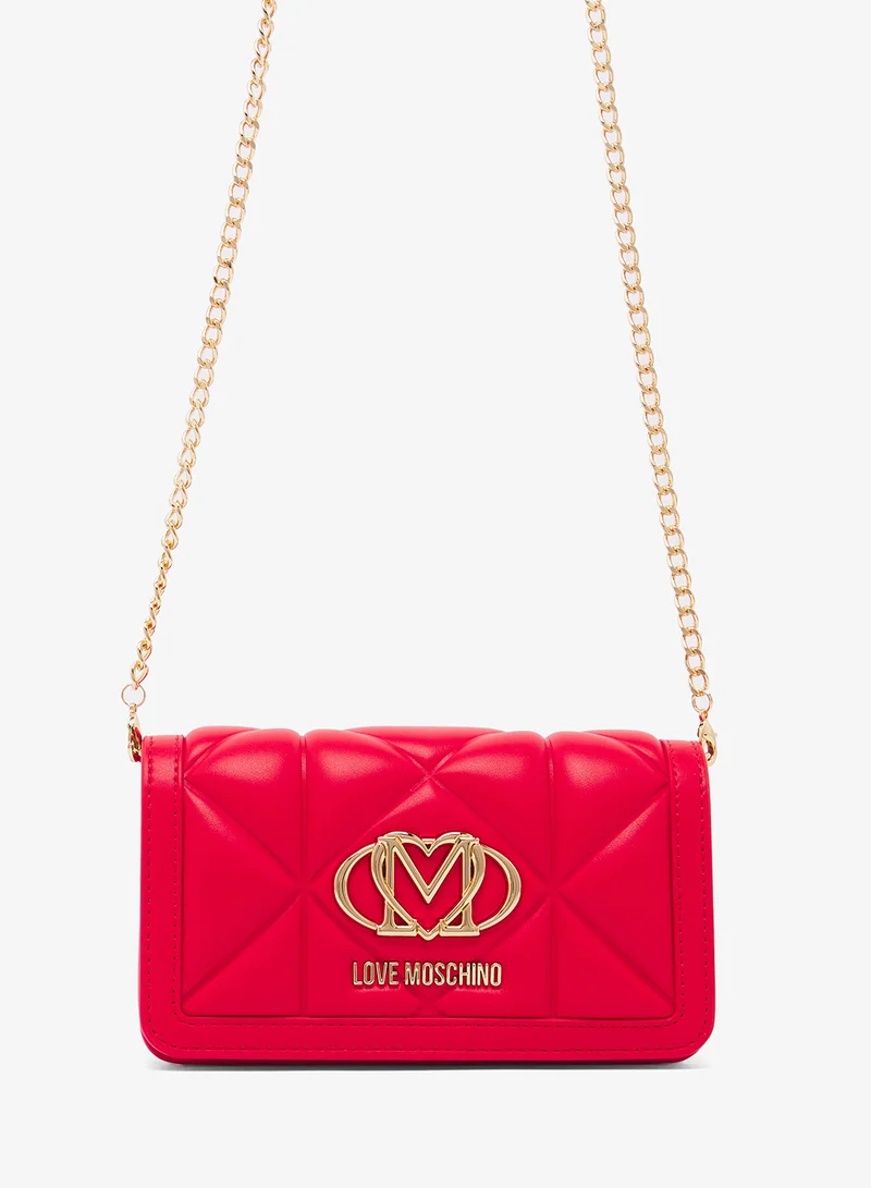 Love Moschino Logo Zip through chain detail crossbody