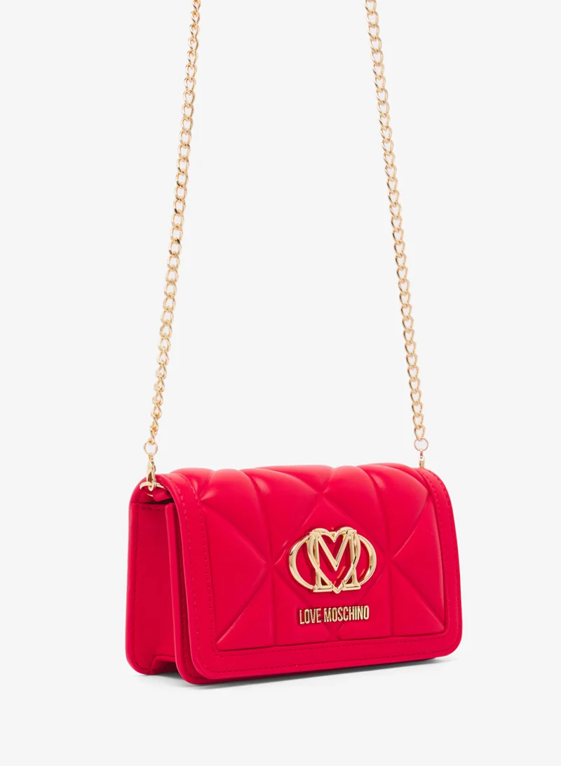 Love Moschino Logo Zip through chain detail crossbody
