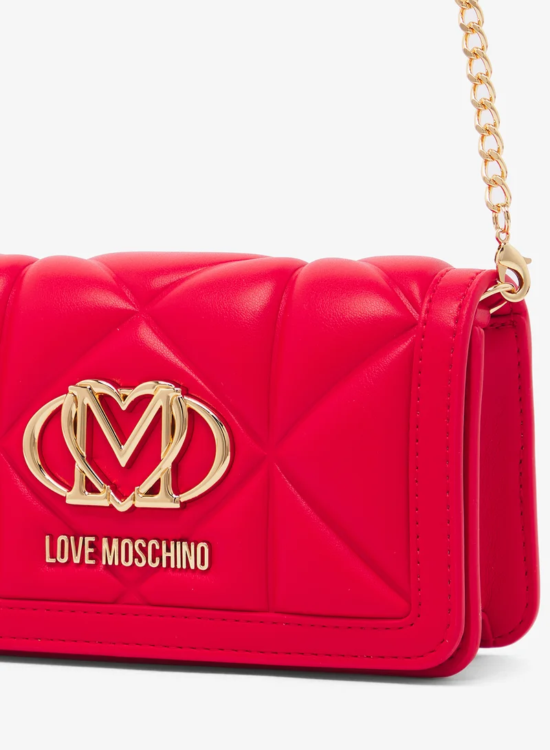 Love Moschino Logo Zip through chain detail crossbody