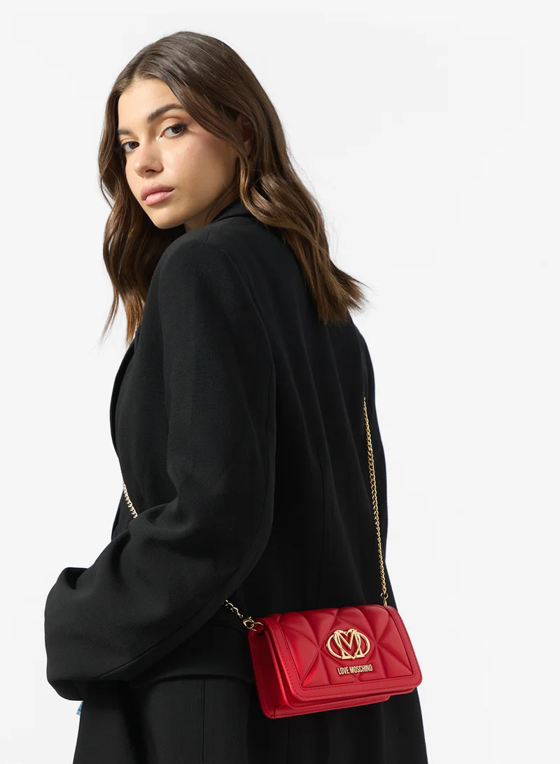 Love Moschino Logo Zip through chain detail crossbody