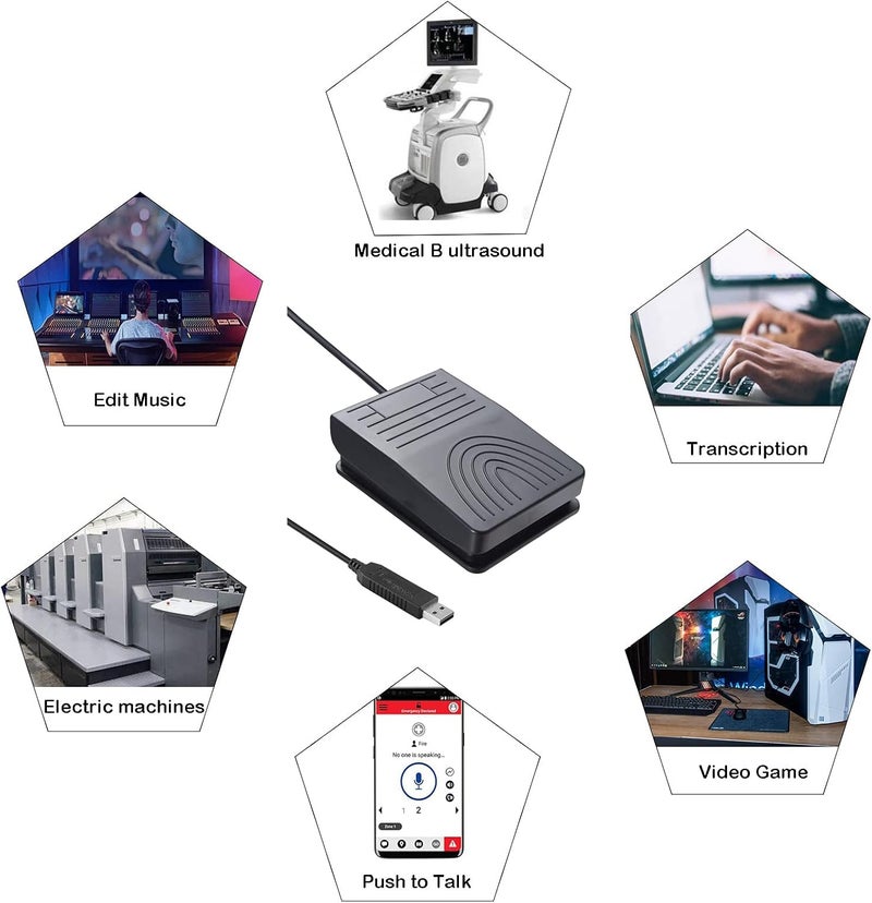 كاست ويف مفتاح دواسة USB، مفتاح قدمي لألعاب الفيديو والكمبيوتر بدون استخدام اليدين، يتحكم ببرنامج واحد بواسطة زر واحد، يدعم فأرة الكمبيوتر ولوحة المفاتيح، ويتوافق مع معايير HID، مزود بكابل طوله 2 متر، مناسب للتسجيل الصوتي، والتحدث عند الضغط، والتكبير، والبث المباشر، والألعاب (اللون أسود). - Image 3