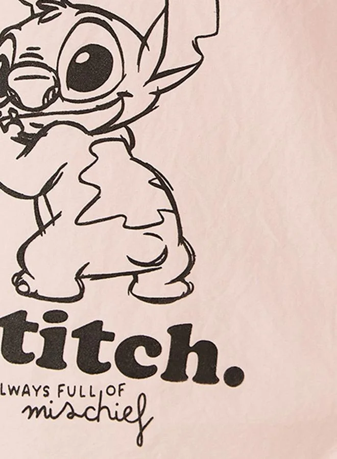 SP Characters Stitch Cotton Shirt with High-Low Hemline