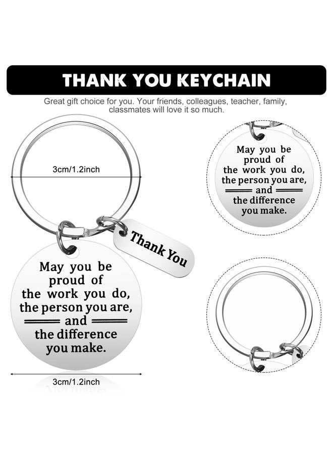 TRUE IMAGE 6 Pcs Thank You Gifts for Women Men Appreciation Keychain Gifts for Coworker Employee Teacher (Round Style) - Image 2