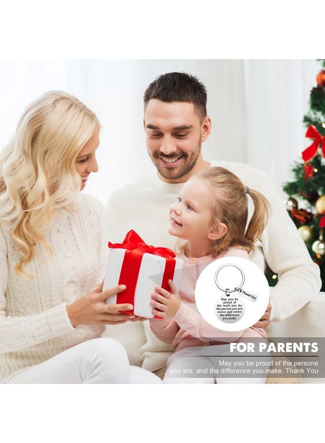 TRUE IMAGE 6 Pcs Thank You Gifts for Women Men Appreciation Keychain Gifts for Coworker Employee Teacher (Round Style) - Image 5