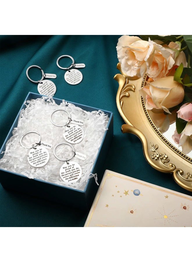 TRUE IMAGE 6 Pcs Thank You Gifts for Women Men Appreciation Keychain Gifts for Coworker Employee Teacher (Round Style) - Image 4