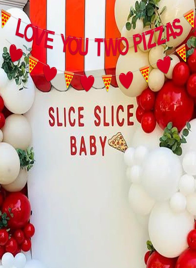 MUWEOL لافتة "أحبك بيتزا" من مويول - لافتة بيتزا لعيد الحب، ديكور حفلة "أحبك بيتزا" مع قلوب، يتطلب تجميعًا ذاتيًا (لافتة بيتزا) - Image 4