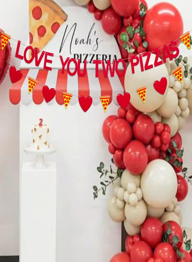 MUWEOL لافتة "أحبك بيتزا" من مويول - لافتة بيتزا لعيد الحب، ديكور حفلة "أحبك بيتزا" مع قلوب، يتطلب تجميعًا ذاتيًا (لافتة بيتزا) - Image 5