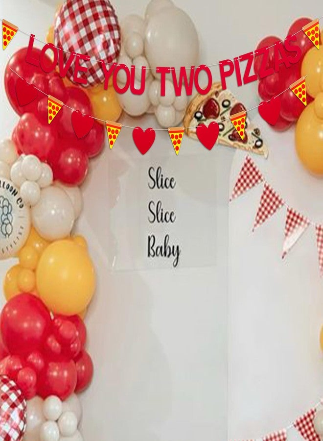 MUWEOL لافتة "أحبك بيتزا" من مويول - لافتة بيتزا لعيد الحب، ديكور حفلة "أحبك بيتزا" مع قلوب، يتطلب تجميعًا ذاتيًا (لافتة بيتزا) - Image 3
