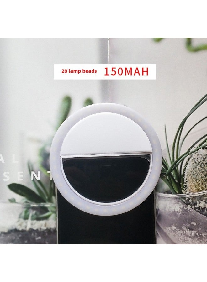Rk12 Mobile Phone Fill Light Usb Round Charging Fill Light Beauty Selfie Mobile Phone Fill Light Wholesale-Color:High Quality: White 28 Lamp Beads (150 MA)  - Image 1