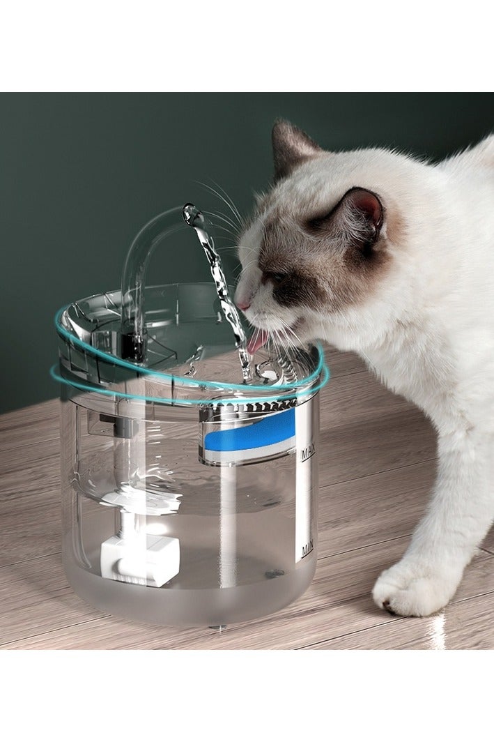 Paw Fun Pet Water Fountain 2.0L  Super Silent Pet Drinking Dispenser With 4 Filter Pad Water Fountains for Kitty Indoor - Quiet Pump and Faucet Design - Image 2