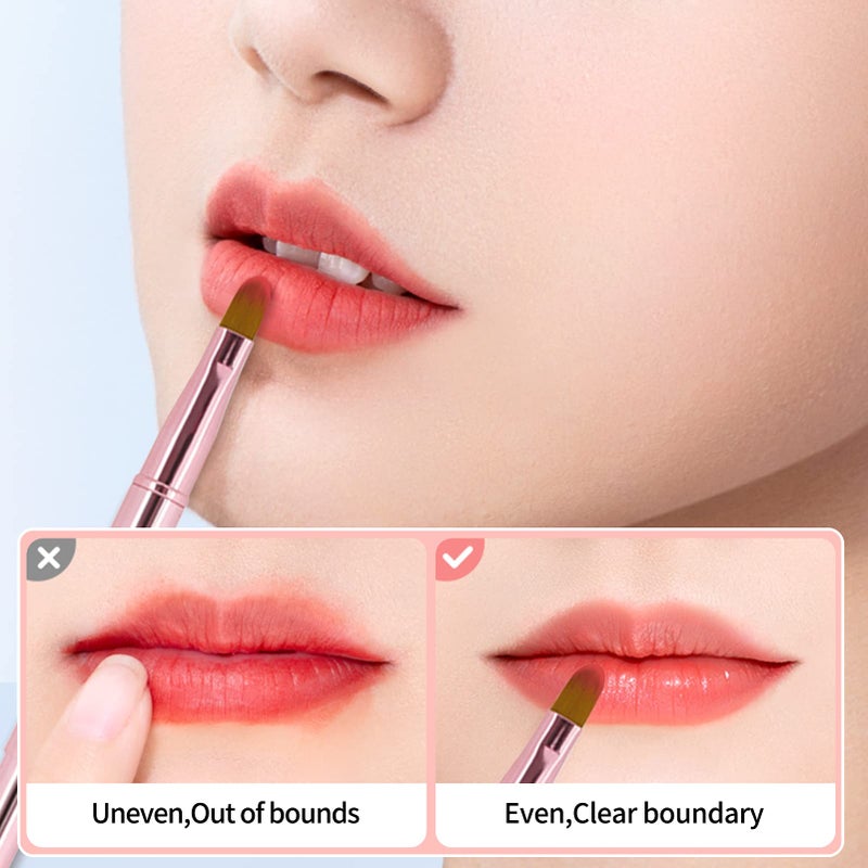 Unaone [2 Pack] Lip Brush for Lipstick, Retractable Lip Brushes, Dual-ended Makeup Brush for Lipstick Lip Gloss, Include Lid - Image 3