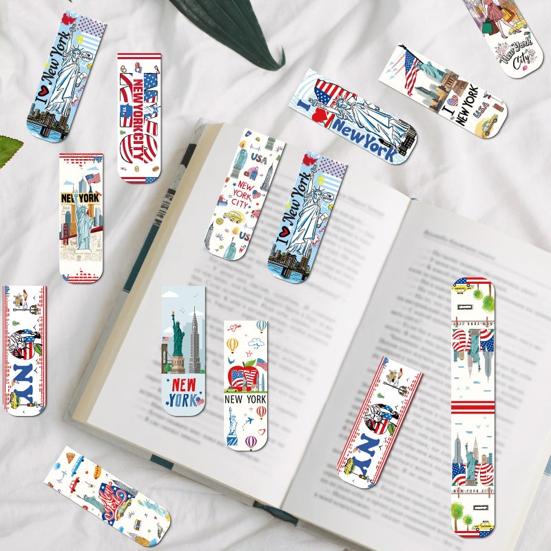 Wxiben New York Magnetic Bookmark Gifts - Wxiben 48PCS City Travel Magnetic Bookmarks NYC Book Marks Magnets USA City Page Marker Clip for Women Book Lovers Traveler Students Teacher New York Souvenirs Gift - Image 5