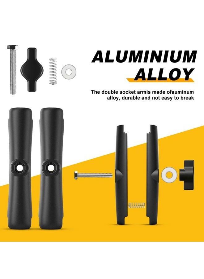 fccairms Metal Double Socket Arm Compatible RAM Mount Arm, 1" Double Ball Adapter, 360° Rotation, Extension Rod for Phone Holder, for Bike, Motorcycle, Truck. (Short) - Image 3
